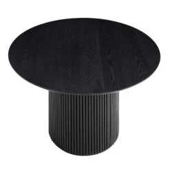 Maru Round Oak Pedestal Dining Table, Black 13 Maru Round Oak Pedestal Dining Table, Black -Daals BSD 134 BLACK WB2