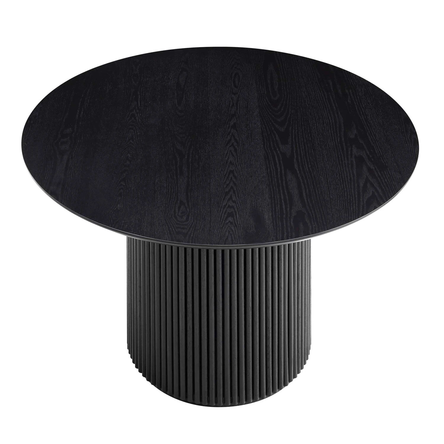 Maru Round Oak Pedestal Dining Table, Black 4 Maru Round Oak Pedestal Dining Table, Black - Image 4