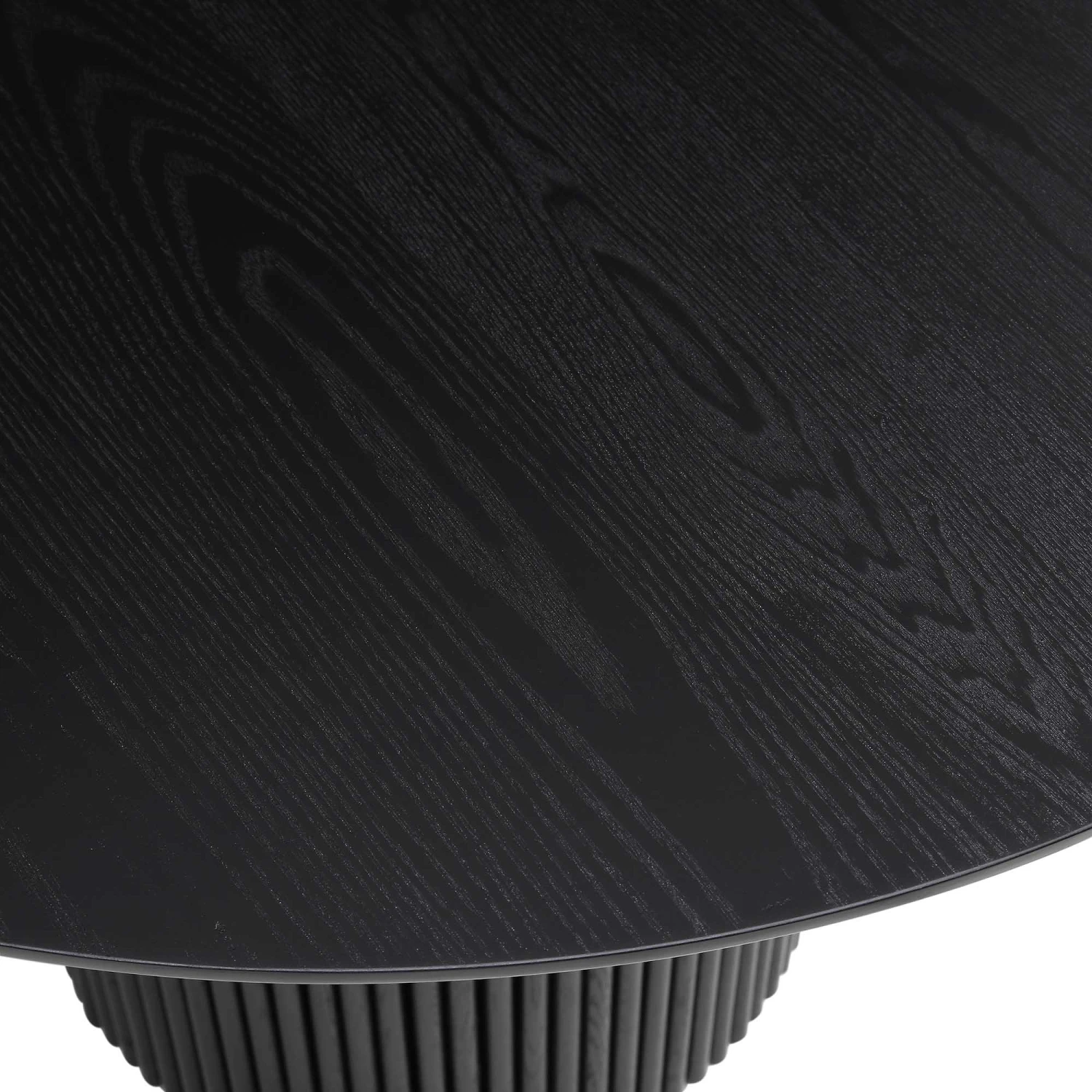 Maru Round Oak Pedestal Dining Table, Black 9 Maru Round Oak Pedestal Dining Table, Black - Image 9