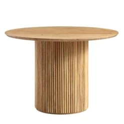 Maru Round Oak Pedestal Dining Table, Oak -Daals BSD 134 OAK WB1