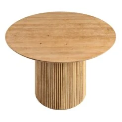 Maru Round Oak Pedestal Dining Table, Oak -Daals BSD 134 OAK WB2