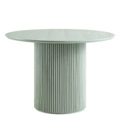 Maru Round Oak Pedestal Dining Table, Sage Green -Daals BSD 134 SAGE WB2