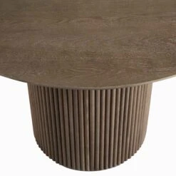 Maru Round Oak Pedestal Dining Table, Silver Oak -Daals BSD 134 SILK detail1