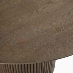 Maru Round Oak Pedestal Dining Table, Silver Oak -Daals BSD 134 SILK detail2