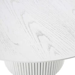 Maru Round Oak Pedestal Dining Table, Washed White -Daals BSD 134 WHITE detail3