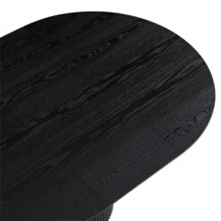 Maru Round 4-6 Seater Extending Oak Pedestal Dining Table, Black -Daals BSD 135 BLACK detail1