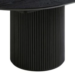 Maru Round 4-6 Seater Extending Oak Pedestal Dining Table, Black -Daals BSD 135 BLACK detail2