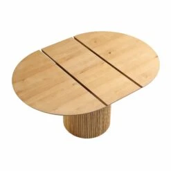 Maru Round 4-6 Seater Extending Oak Pedestal Dining Table, Oak -Daals BSD 135 OAK WB2