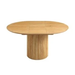 Maru Round 4-6 Seater Extending Oak Pedestal Dining Table, Oak -Daals BSD 135 OAK WB3