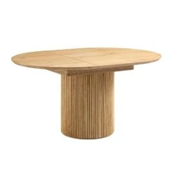 Maru Round 4-6 Seater Extending Oak Pedestal Dining Table, Oak -Daals BSD 135 OAK WB4