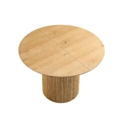 Maru Round 4-6 Seater Extending Oak Pedestal Dining Table, Oak -Daals BSD 135 OAK WB5