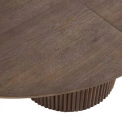 Maru Round 4-6 Seater Extending Oak Pedestal Dining Table, Silver Oak -Daals BSD 135 SILK detail2