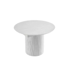 Maru Round 4-6 Seater Extending Oak Pedestal Dining Table, Washed White -Daals BSD 135 WHITE GIF