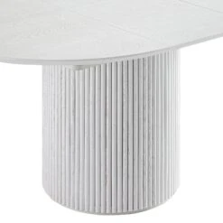 Maru Round 4-6 Seater Extending Oak Pedestal Dining Table, Washed White -Daals BSD 135 WHITE detail1