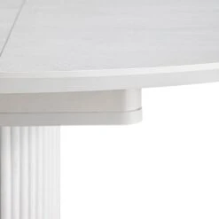 Maru Round 4-6 Seater Extending Oak Pedestal Dining Table, Washed White -Daals BSD 135 WHITE detail2