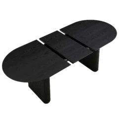 Maru Oval 6-8 Seater Extending Oak Pedestal Dining Table, Black -Daals BSD 136 BLACK WB4