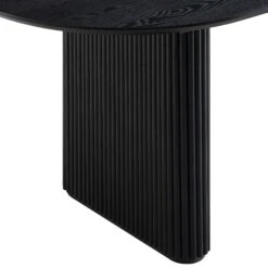 Maru Oval 6-8 Seater Extending Oak Pedestal Dining Table, Black -Daals BSD 136 BLACK detail2