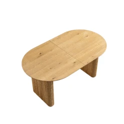 Maru Oval 6-8 Seater Extending Oak Pedestal Dining Table, Oak -Daals BSD 136 OAK GIF