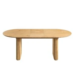 Maru Oval 6-8 Seater Extending Oak Pedestal Dining Table, Oak -Daals BSD 136 OAK WB1