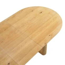 Maru Oval 6-8 Seater Extending Oak Pedestal Dining Table, Oak -Daals BSD 136 OAK detail1