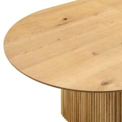 Maru Oval 6-8 Seater Extending Oak Pedestal Dining Table, Oak -Daals BSD 136 OAK detail2