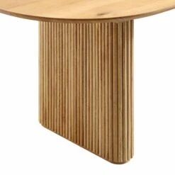 Maru Oval 6-8 Seater Extending Oak Pedestal Dining Table, Oak -Daals BSD 136 OAK detail4