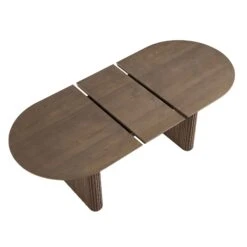 Maru Oval 6-8 Seater Extending Oak Pedestal Dining Table, Silver Oak -Daals BSD 136 SILK WB4