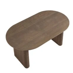 Maru Oval 6-8 Seater Extending Oak Pedestal Dining Table, Silver Oak -Daals BSD 136 SILK WB5