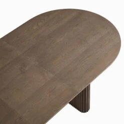 Maru Oval 6-8 Seater Extending Oak Pedestal Dining Table, Silver Oak -Daals BSD 136 SILK detail1