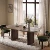 Maru Oval 6-8 Seater Extending Oak Pedestal Dining Table, Silver Oak