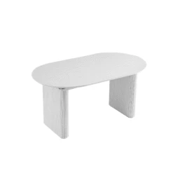 Maru Oval 6-8 Seater Extending Oak Pedestal Dining Table, Washed White -Daals BSD 136 WHITE GIF