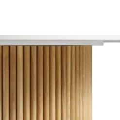 Maru Ceramic Top Oak Pedestal Round Dining Table -Daals BSD 137 OAK detail1