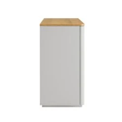 Agnes Curved Edge 2 Door 3 Drawer Wide Sideboard, Dove Grey With Oak Top -Daals BSD 143 DOVEGREY WB5