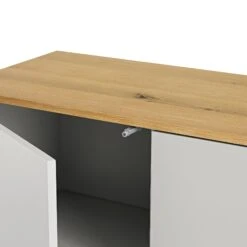 Agnes Curved Edge 2 Door 3 Drawer Wide Sideboard, Dove Grey With Oak Top -Daals BSD 143 DOVEGREY detail2