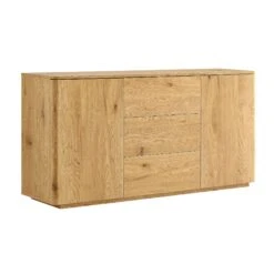 Agnes Curved Edge 2 Door 3 Drawer Wide Sideboard, Natural -Daals BSD 143 OAK WB2