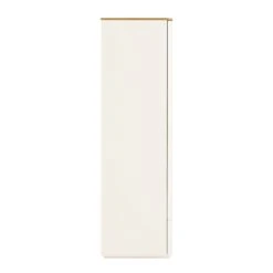 Agnes Curved Edge Double Wardrobe, Off White With Oak Top -Daals BSD 146 WHITE WB5