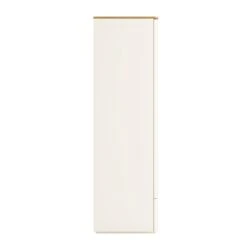 Agnes Curved Edge Triple Wardrobe, Off White With Oak Top -Daals BSD 147 WHITE WB5