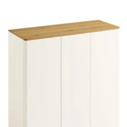 Agnes Curved Edge Triple Wardrobe, Off White With Oak Top -Daals BSD 147 WHITE detail1
