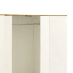 Agnes Curved Edge Triple Wardrobe, Off White With Oak Top -Daals BSD 147 WHITE detail2