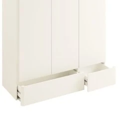 Agnes Curved Edge Triple Wardrobe, Off White With Oak Top -Daals BSD 147 WHITE detail3