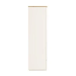 Agnes Curved Edge 4-Door Wardrobe, Off White With Oak Top -Daals BSD 148 WHITE WB5