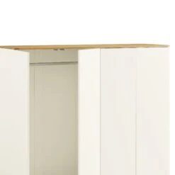 Agnes Curved Edge 4-Door Wardrobe, Off White With Oak Top -Daals BSD 148 WHITE detail2