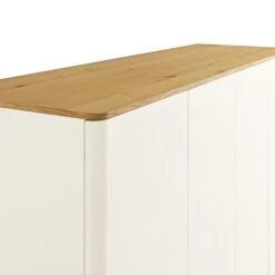 Agnes Curved Edge 4-Door Wardrobe, Off White With Oak Top -Daals BSD 148 WHITE detail4