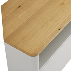 Agnes Curved Edge Corner TV Unit, Dove Grey With Oak Top -Daals BSD 149 DOVEGREY detail1