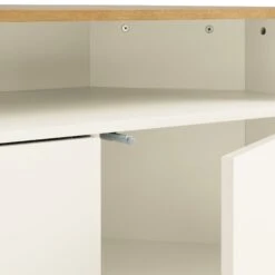 Agnes Curved Edge Corner TV Unit, Off White With Oak Top 25 Agnes Curved Edge Corner TV Unit, Off White With Oak Top -Daals BSD 149 WHITE detail2
