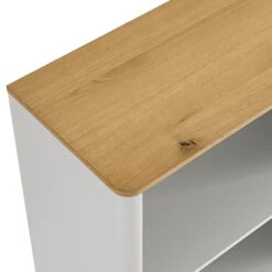 Agnes Curved Edge Bookcase, Dove Grey With Oak Top -Daals BSD 151 DOVEGREY detail1