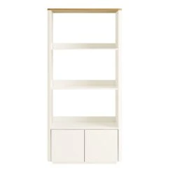 Agnes Curved Edge Bookcase, Off White With Oak Top 17 Agnes Curved Edge Bookcase, Off White With Oak Top -Daals BSD 151 WHITE WB1