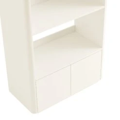 Agnes Curved Edge Bookcase, Off White With Oak Top 25 Agnes Curved Edge Bookcase, Off White With Oak Top -Daals BSD 151 WHITE detail2