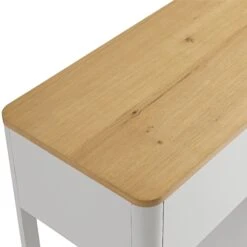 Agnes Curved Edge 2 Drawer Console Table, Dove Grey With Oak Top -Daals BSD 152 DOVEGREY detail1