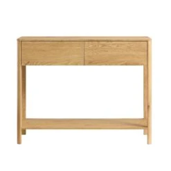 Agnes Curved Edge 2 Drawer Console Table, Natural 15 Agnes Curved Edge 2 Drawer Console Table, Natural -Daals BSD 152 OAK WB1